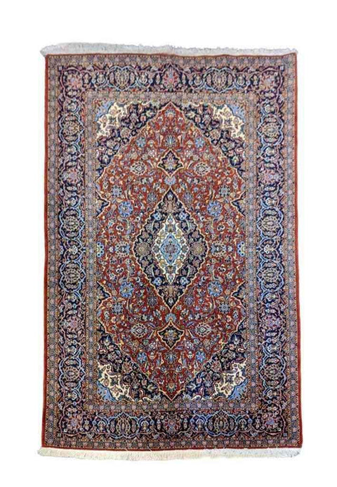 225 x 142 cm Kashan New wool Red Rug - Rugoutlet