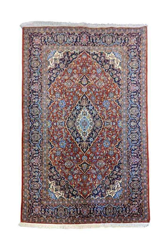 225 x 142 cm Kashan New wool Red Rug - Rugoutlet