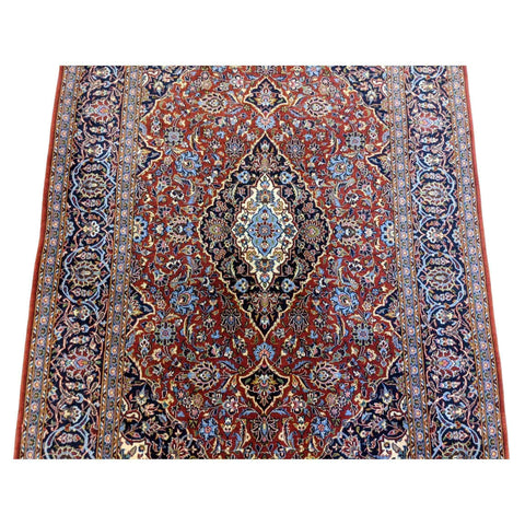 225 x 142 cm Kashan New wool Red Rug - Rugoutlet