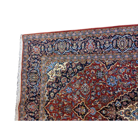 225 x 142 cm Kashan New wool Red Rug - Rugoutlet