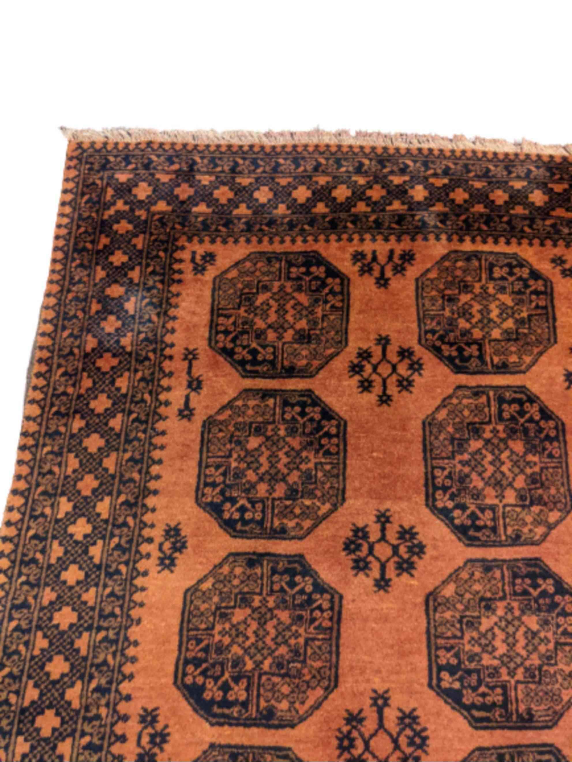 230 x 160 cm Golden Afghan Tribal Orange Rug - Rugoutlet