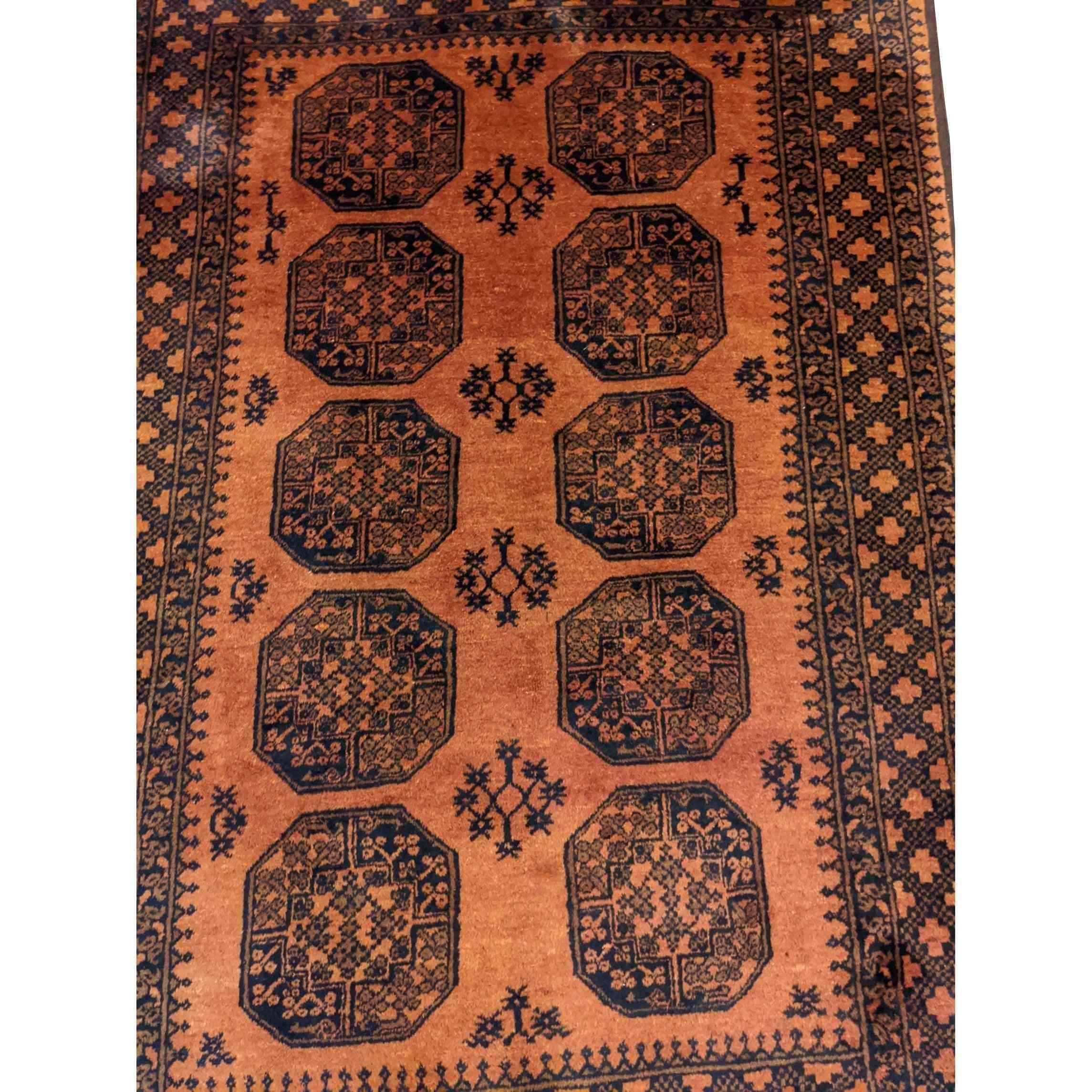 230 x 160 cm Golden Afghan Tribal Orange Rug - Rugmaster