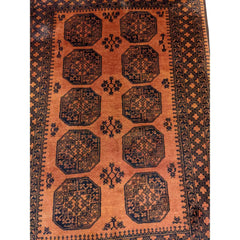 230 x 160 cm Golden Afghan Tribal Orange Rug - Rugmaster