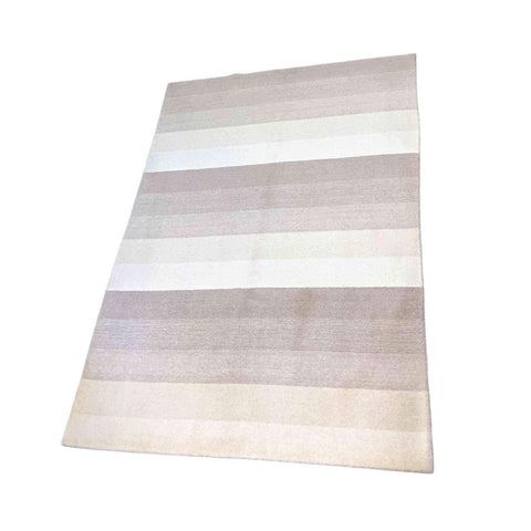 230 x 160 cm Modern Handmade Grey & White Rug - Rugmaster