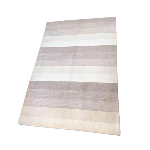 230 x 160 cm Modern Handmade Grey & White Rug - Rugmaster