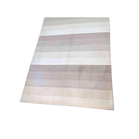 230 x 160 cm Modern Handmade Grey & White Rug - Rugmaster
