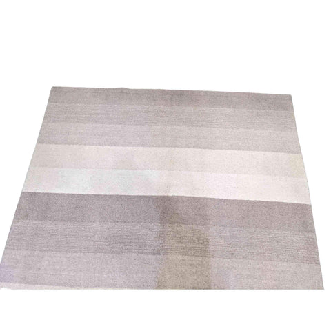 230 x 160 cm Modern Handmade Grey & White Rug - Rugmaster
