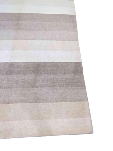 230 x 160 cm Modern Handmade Grey & White Rug - Rugmaster