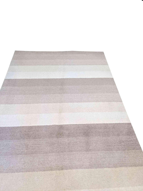 230 x 160 cm Modern Handmade Grey & White Rug - Rugmaster