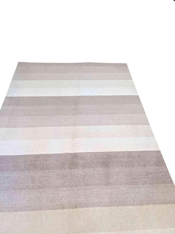 230 x 160 cm Modern Handmade Grey & White Rug - Rugmaster