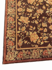 230 x 160 cm Powerloom kashan Traditional Brown Rug - Rugoutlet