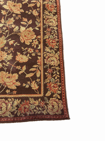 230 x 160 cm Powerloom kashan Traditional Brown Rug - Rugoutlet