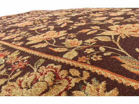 230 x 160 cm Powerloom kashan Traditional Brown Rug - Rugoutlet