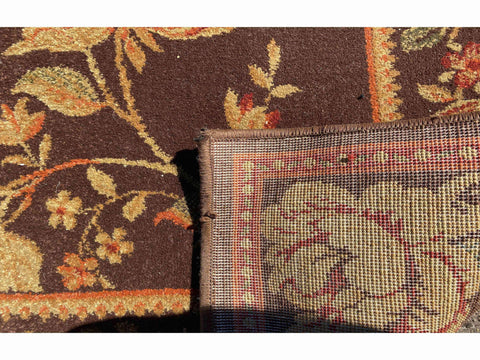 230 x 160 cm Powerloom kashan Traditional Brown Rug - Rugoutlet