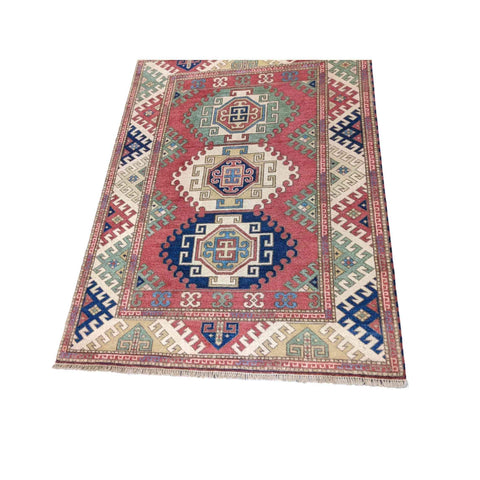 230 x 170 cm Hand made indo kazak Red Rug - Rugmaster