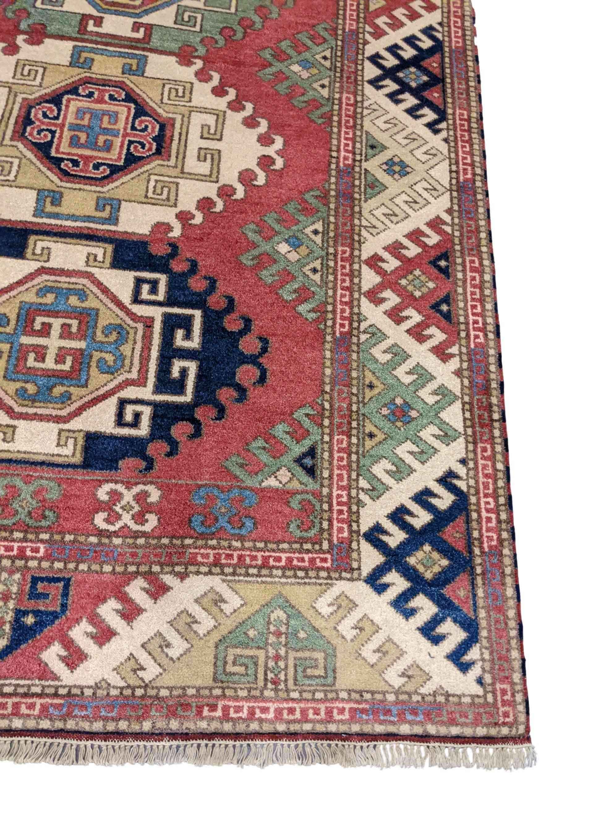 230 x 170 cm Hand made indo kazak Red Rug - Rugoutlet