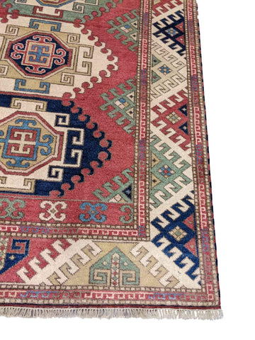 230 x 170 cm Hand made indo kazak Red Rug - Rugmaster