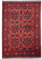 230 x 175 cm Afghan Tribal Red Rug - Rugmaster