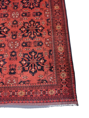 230 x 175 cm Afghan Tribal Red Rug - Rugmaster