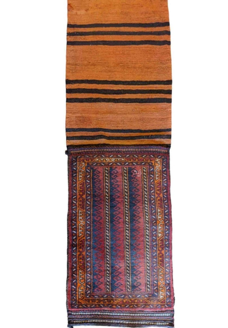 232 x 66 cm Persian Baluch Tribal Orange Rug - Rugmaster