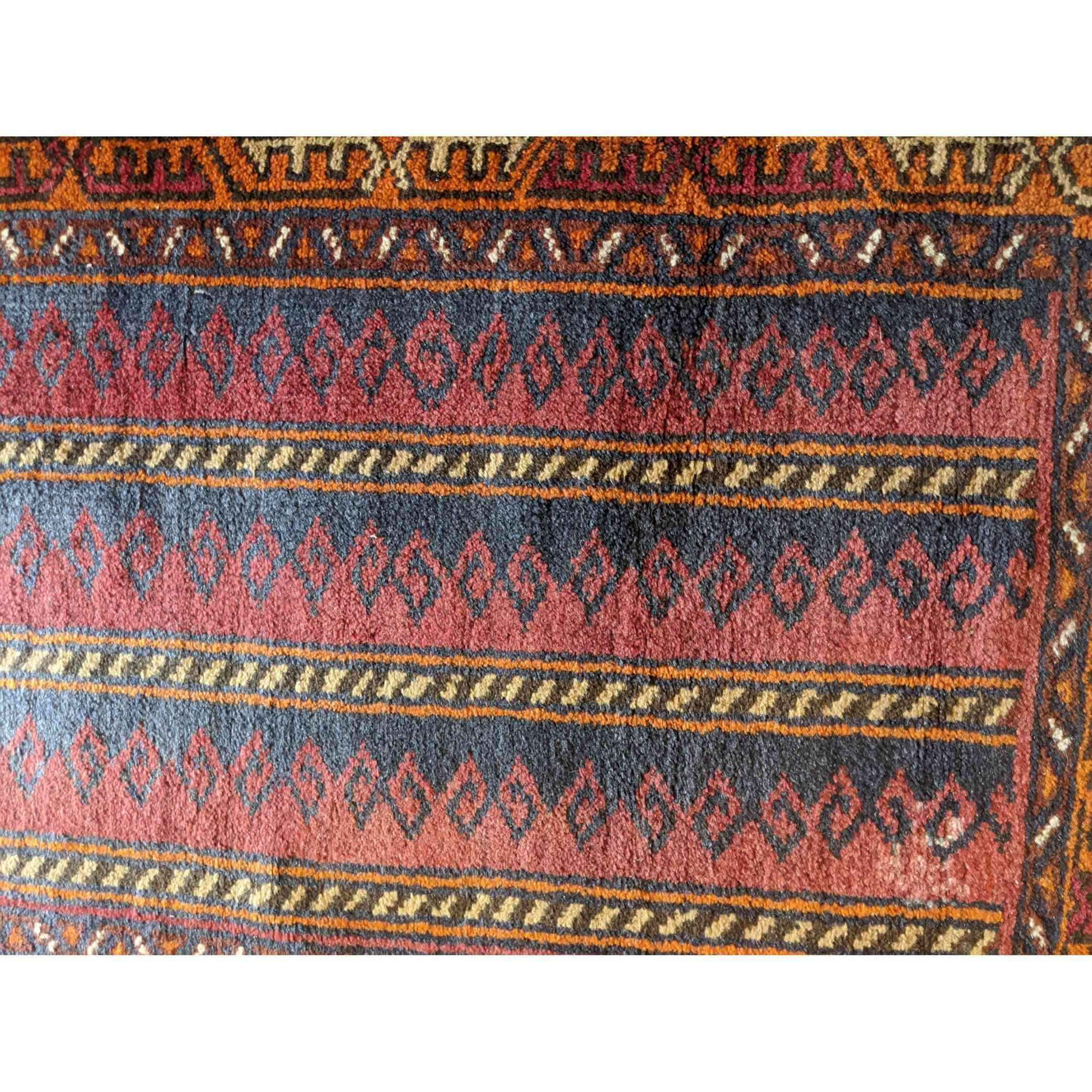 232 x 66 cm Persian Baluch Tribal Orange Rug - Rugoutlet