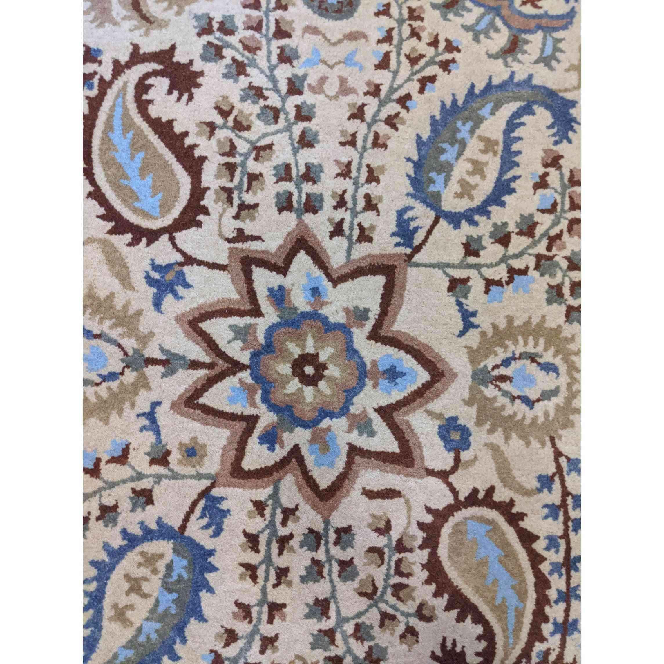 233 x 168 cm Handcuffed Brown Traditional Blue Rug - Rugoutlet