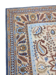 233 x 168 cm Handcuffed Brown Traditional Blue Rug - Rugmaster