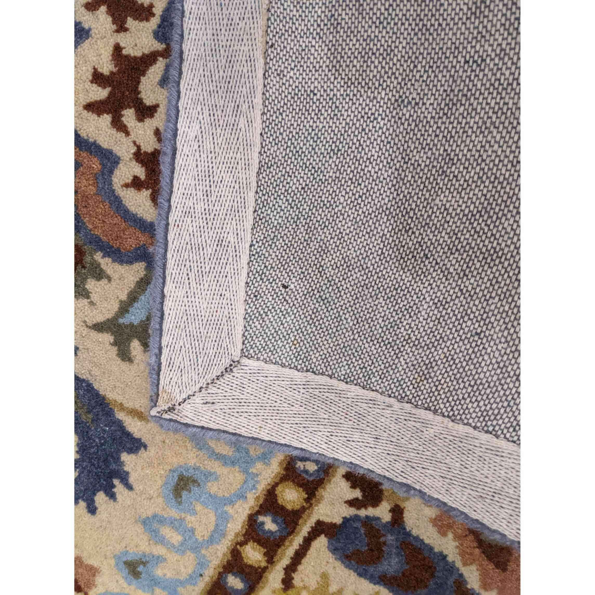 233 x 168 cm Handcuffed Brown Traditional Blue Rug - Rugoutlet