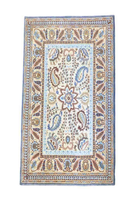 233 x 168 cm Handcuffed Brown Traditional Blue Rug - Rugmaster