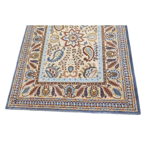 233 x 168 cm Handcuffed Brown Traditional Blue Rug - Rugmaster