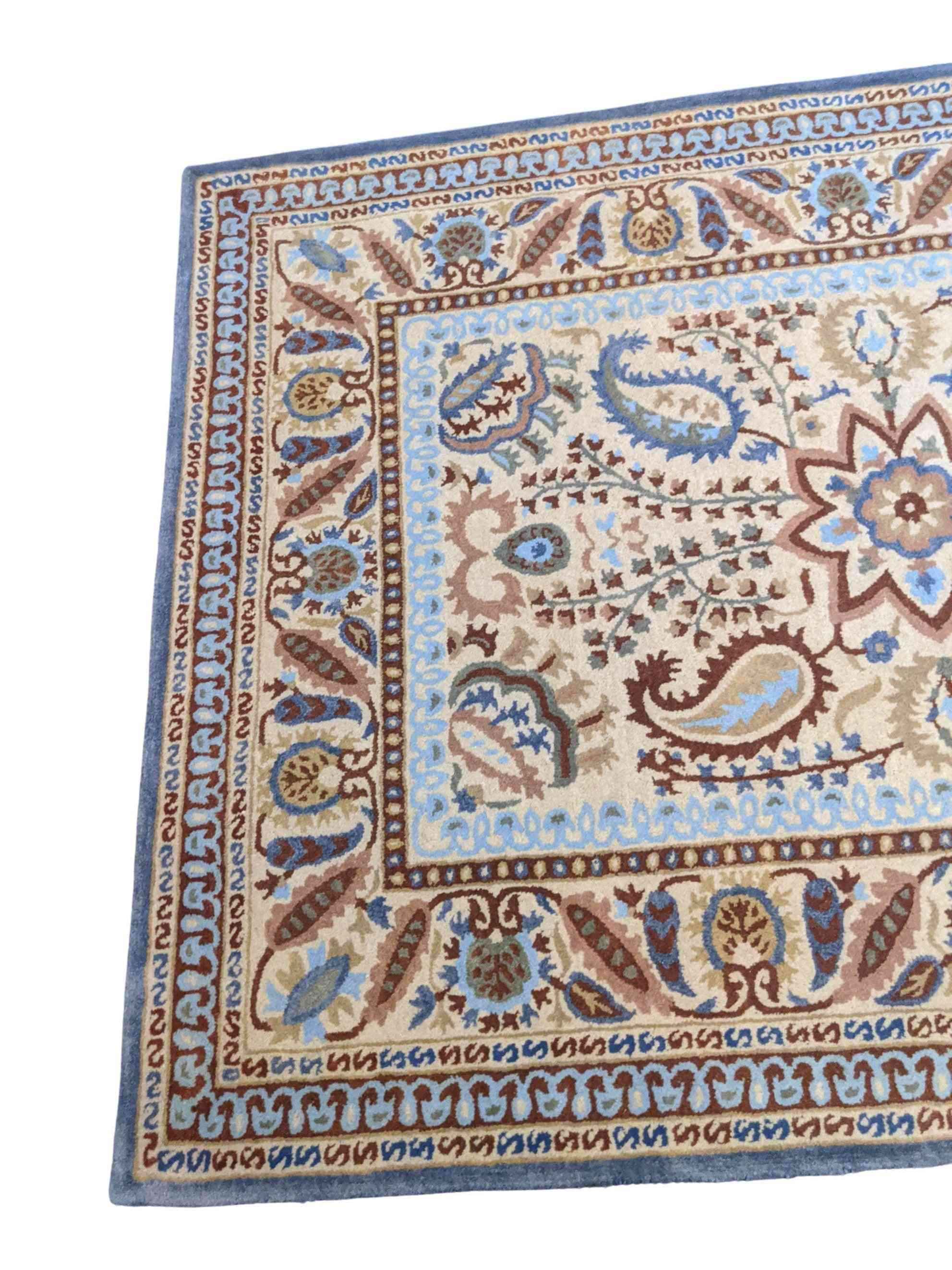 233 x 168 cm Handcuffed Brown Traditional Blue Rug - Rugmaster