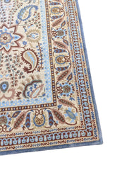 233 x 168 cm Handcuffed Brown Traditional Blue Rug - Rugoutlet