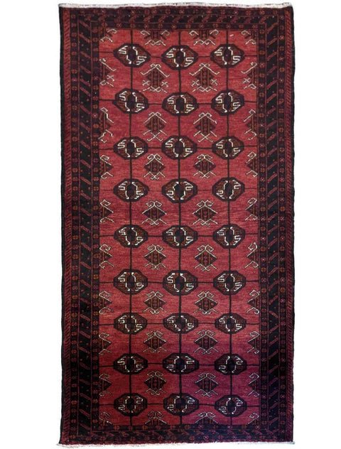 235 x 114 cm Persian Baluch Traditional Red Rug - Rugmaster