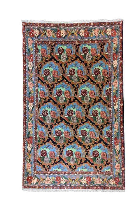 235 x 165 cm Senneh Traditional Black Rug - Rugoutlet