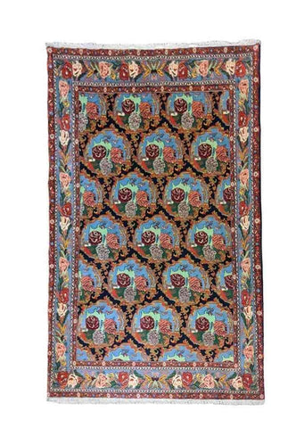 235 x 165 cm Senneh Traditional Black Rug - Rugoutlet
