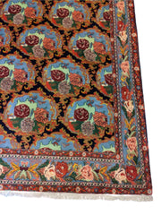235 x 165 cm Senneh Traditional Black Rug - Rugmaster