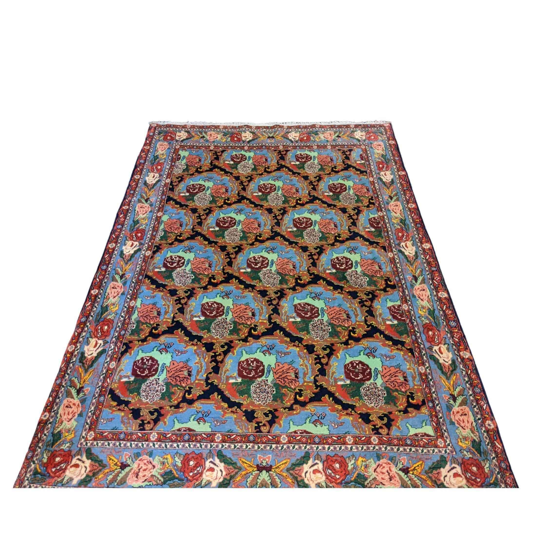 235 x 165 cm Senneh Traditional Black Rug - Rugmaster