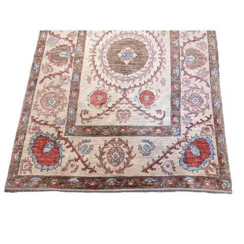 236 x 175 cm dye Kazak Modern Beige Rug - Rugmaster