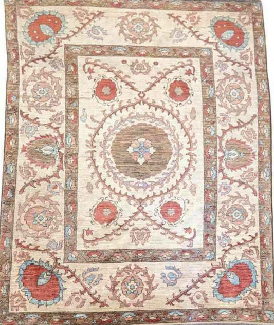 236 x 175 cm dye Kazak Beige Rug - Rugoutlet