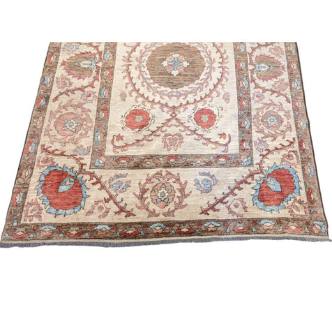 236 x 175 cm dye Kazak Modern Beige Rug - Rugmaster