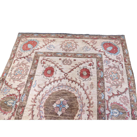 236 x 175 cm dye Kazak Modern Beige Rug - Rugmaster