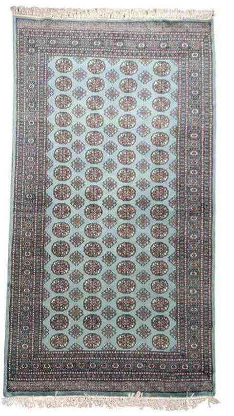 237 x 156 cm Bukhara Blue Pakistani Traditional Blue Rug - Rugmaster
