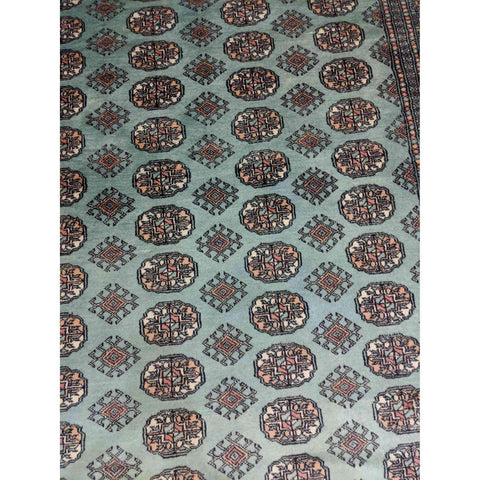 237 x 156 cm Bukhara Blue Pakistani Traditional Blue Rug - Rugmaster