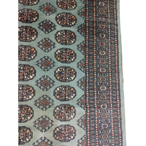 237 x 156 cm Bukhara Blue Pakistani Traditional Blue Rug - Rugmaster