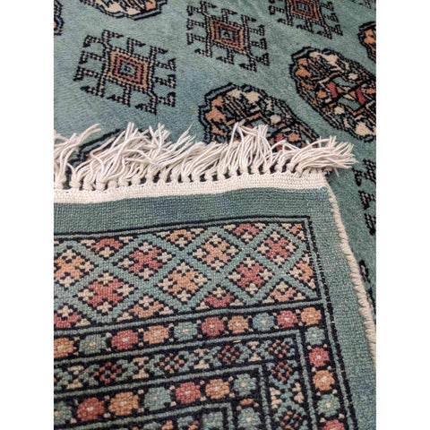 237 x 156 cm Bukhara Blue Pakistani Traditional Blue Rug - Rugmaster