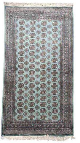 237 x 156 cm Bukhara Blue Pakistani Traditional Blue Rug - Rugmaster