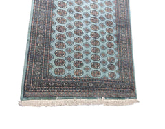 237 x 156 cm Bukhara Blue Pakistani Traditional Blue Rug - Rugmaster