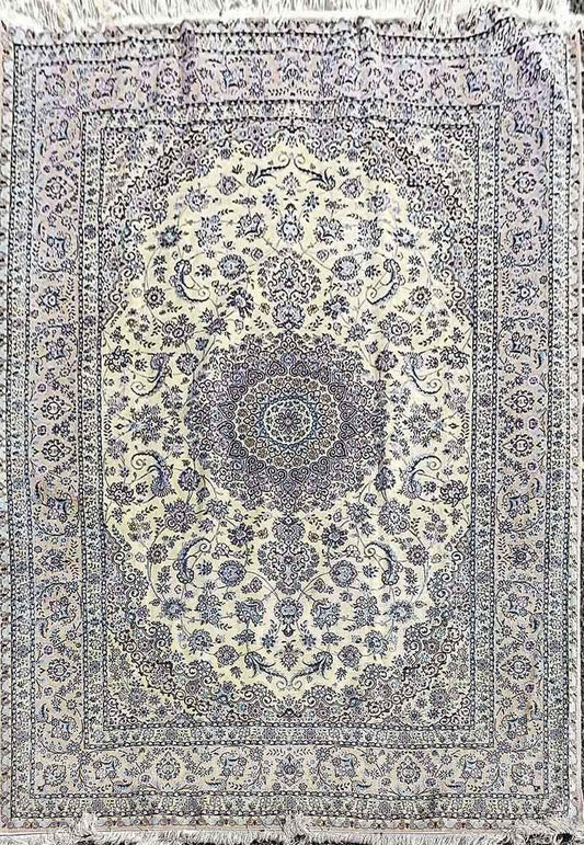 237 x 175 cm Persian Nain Habibian Floral Beige Traditional Rug - Rugmaster