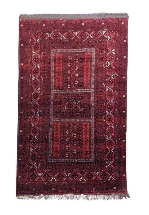 238 x 162 cm Afghan Hachlu Tribal Red Rug - Rugoutlet