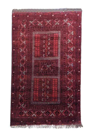 238 x 162 cm Afghan Hachlu Tribal Red Rug - Rugoutlet